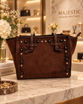 Bolso Tote de Ante con Tachuelas "Estilo Urbano" | Majestic Fashion