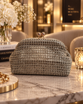 Bolso de Fiesta Trenzado con Cierre de Bolas | Majestic Fashion
