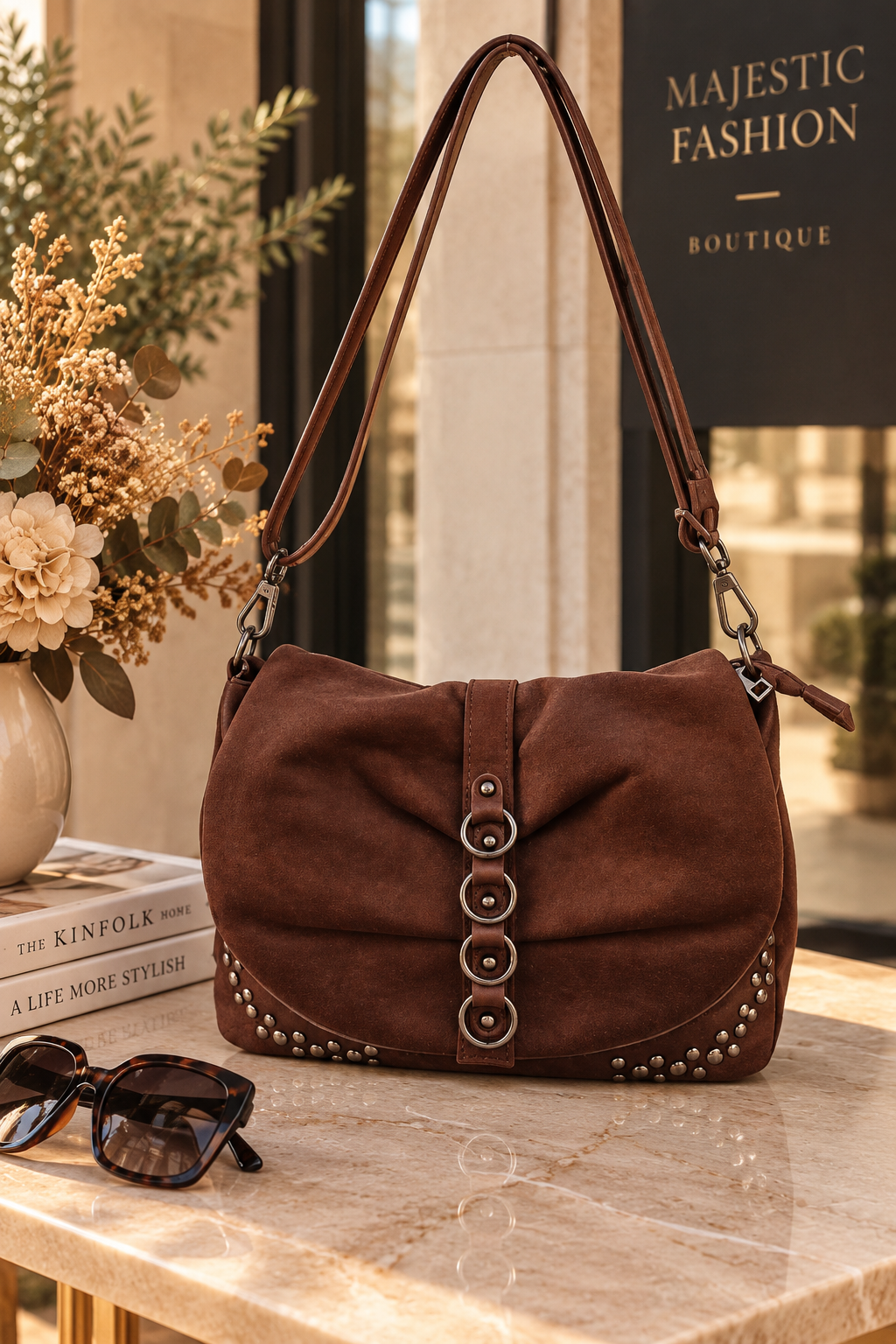 Bolso Bandolera Marrón Boho Chic