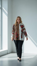Camisa Animal Print & Rosas