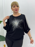 Blusa elegante con diseño brillante