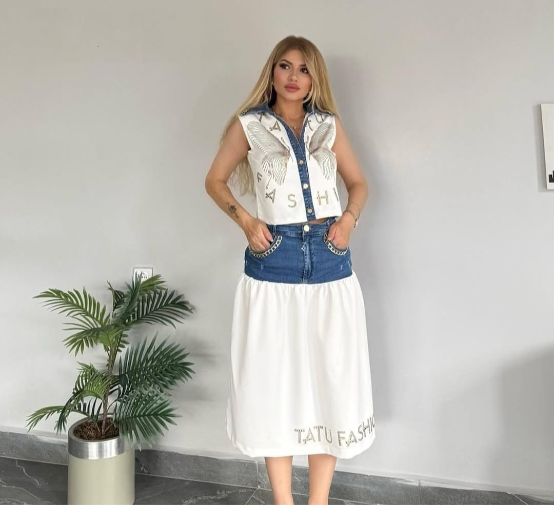 Conjunto Denim de Falda y Top para Mujer | Casual Chic