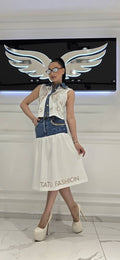 Conjunto Denim de Falda y Top para Mujer | Casual Chic