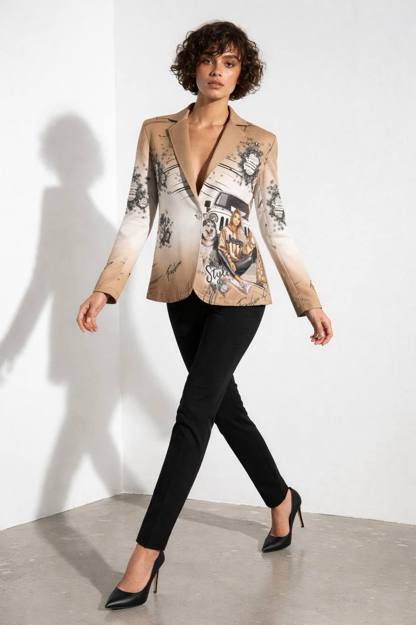 Blazer Estampada para Mujer – Elegancia Exclusiva con Estilo Chic