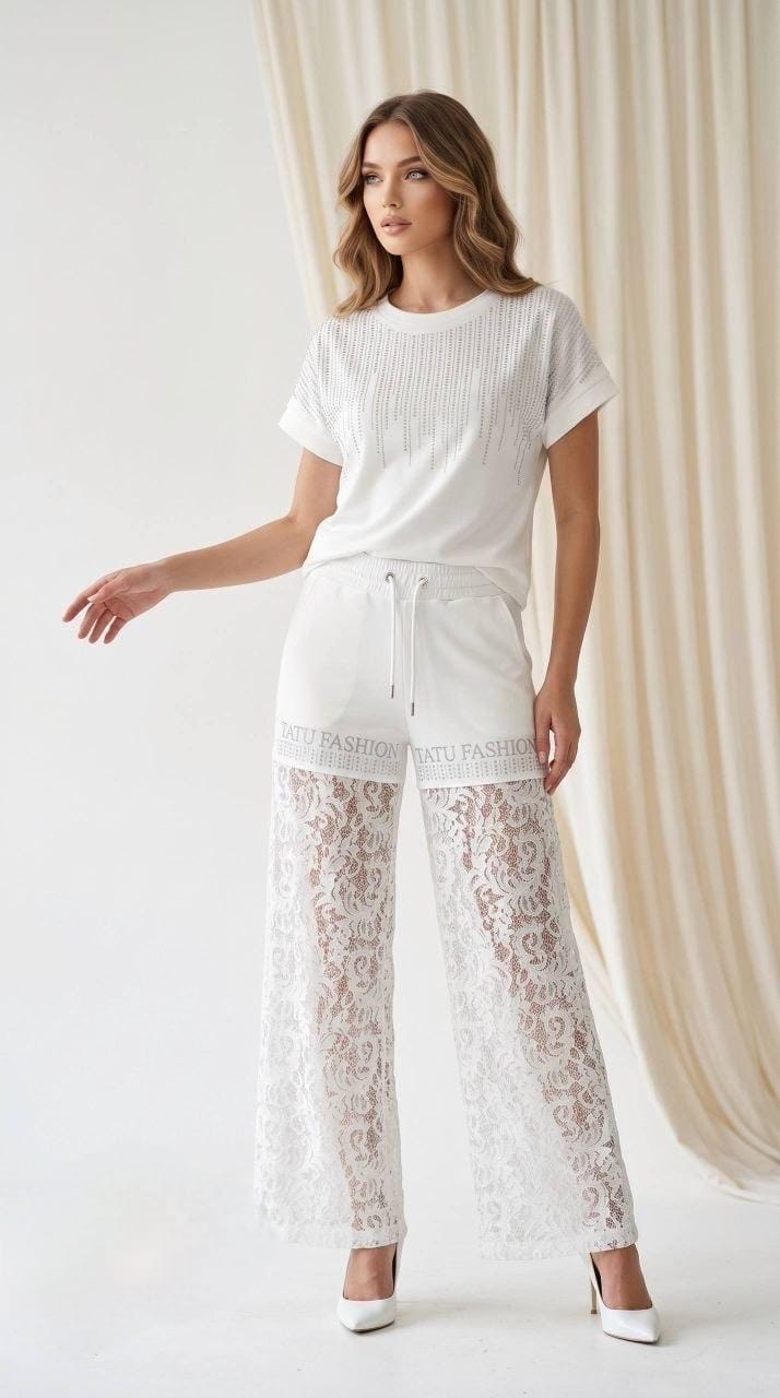 Conjunto Blanco con Encaje – Elegancia que Enamora