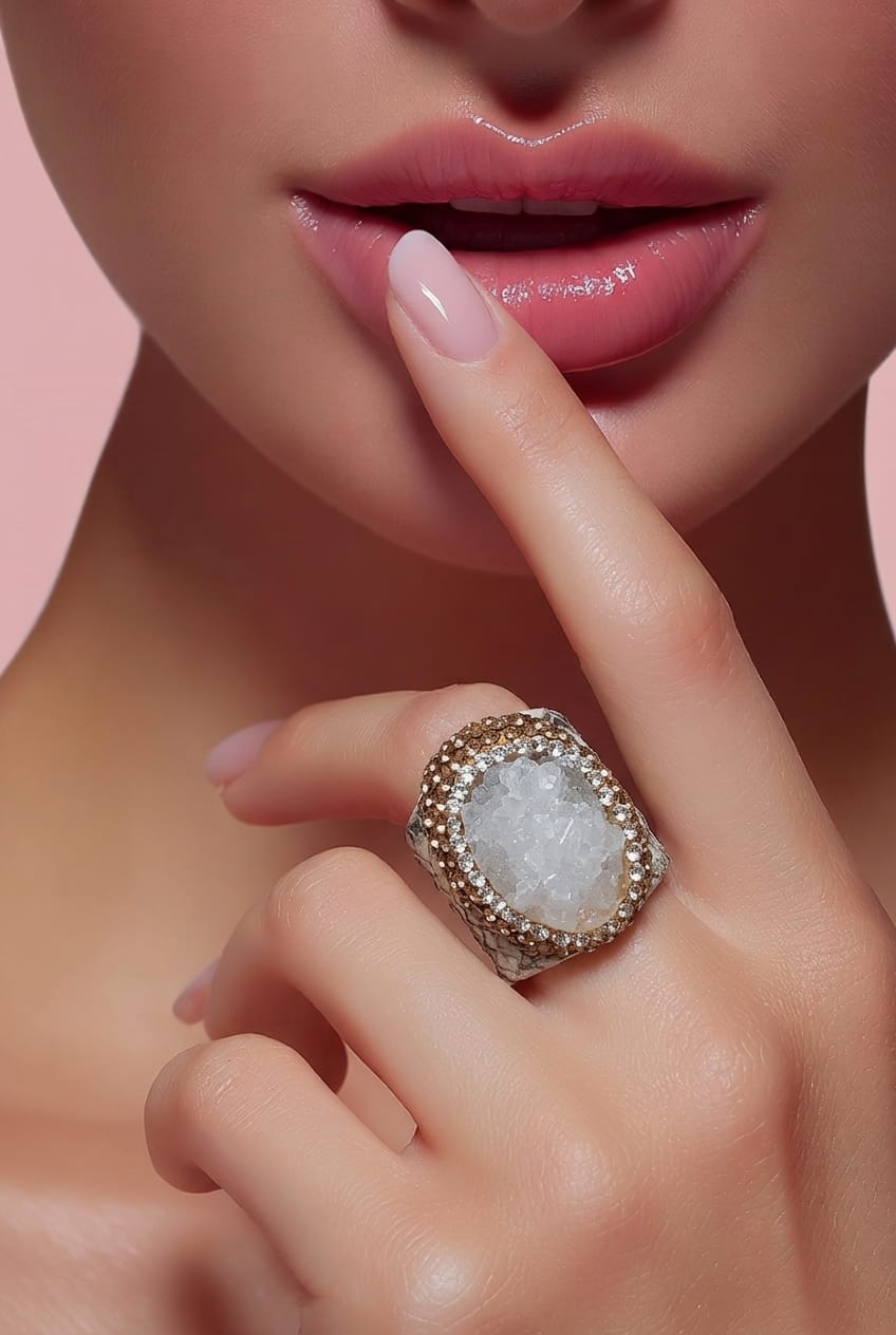 Anillo XL con Piedra Natural para Mujer