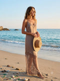 Vestido Lencero Largo con Encaje – Elegancia Natural