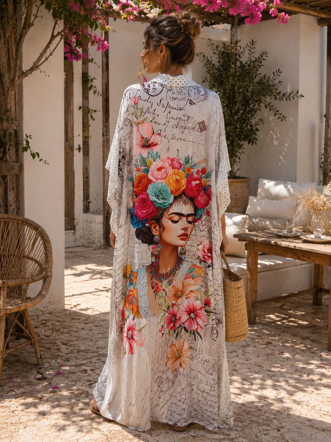 Chaqueta Larga de Crochet para Mujer – Elegancia Boho Chic