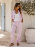 Conjunto Casual Rosa de Tres Piezas – Comodidad y Elegancia para Mujer
